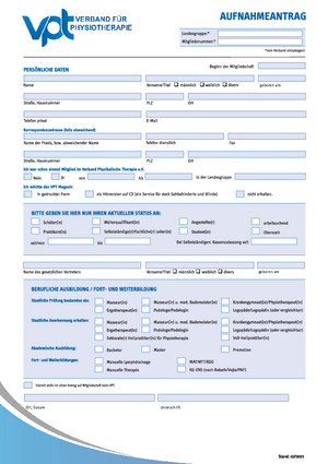 VPT Aufnahmeantrag